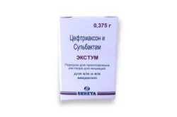 Экстум, пор. д/р-ра д/ин. 250 мг+125 мг, 375 мг №1